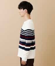 MKIAO28079 MK MICHEL KLEIN HOMME(MKミッシェルクランオム) ランダムモールMIXニット ホワイト