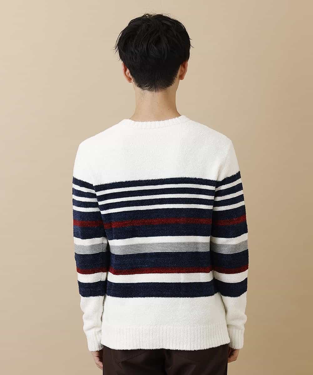 MKIAO28079 MK MICHEL KLEIN HOMME(MKミッシェルクランオム) ランダムモールMIXニット ホワイト