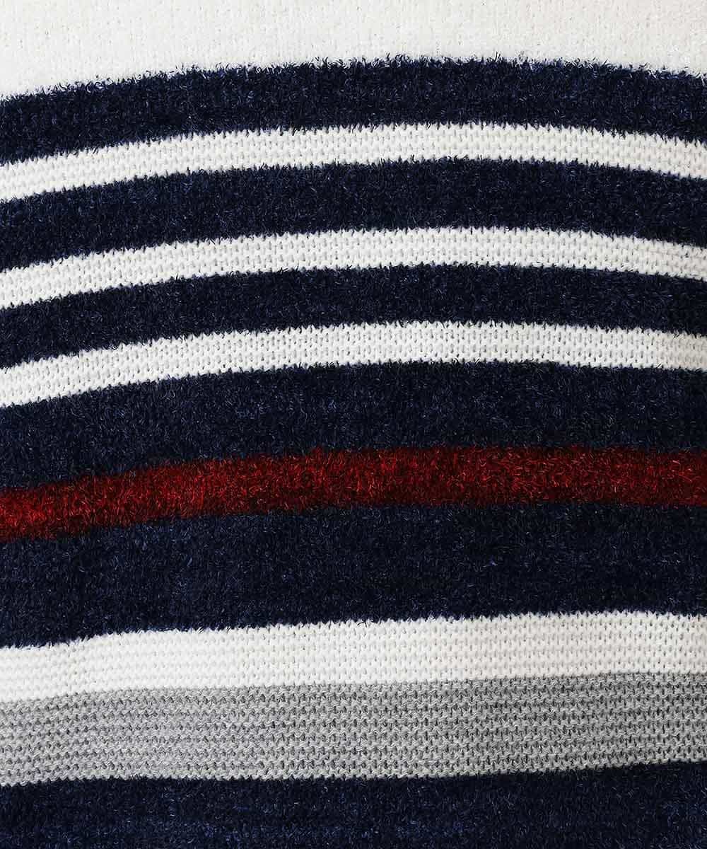MKIAO28079 MK MICHEL KLEIN HOMME(MKミッシェルクランオム) ランダムモールMIXニット ホワイト