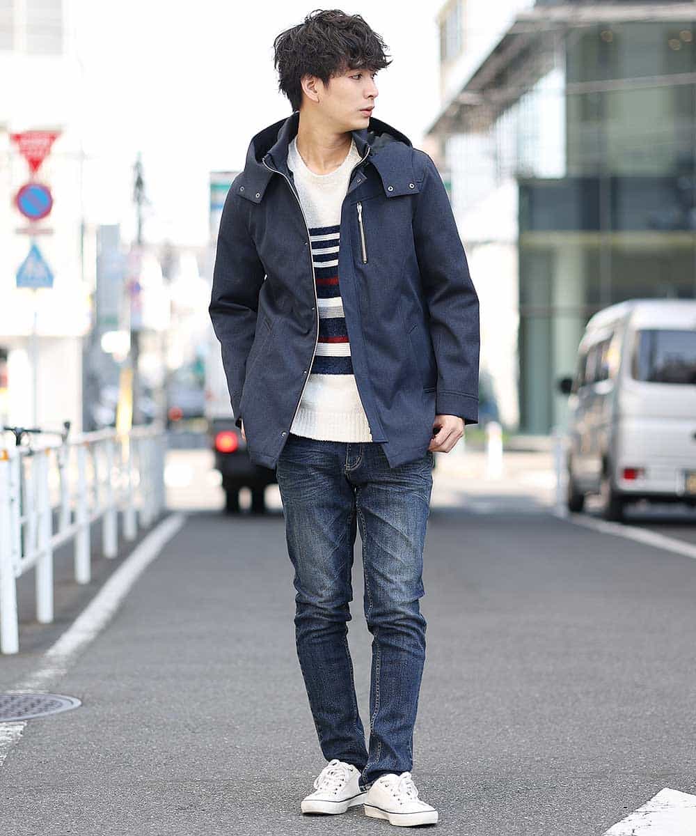 MKIAO28079 MK MICHEL KLEIN HOMME(MKミッシェルクランオム) ランダムモールMIXニット ホワイト