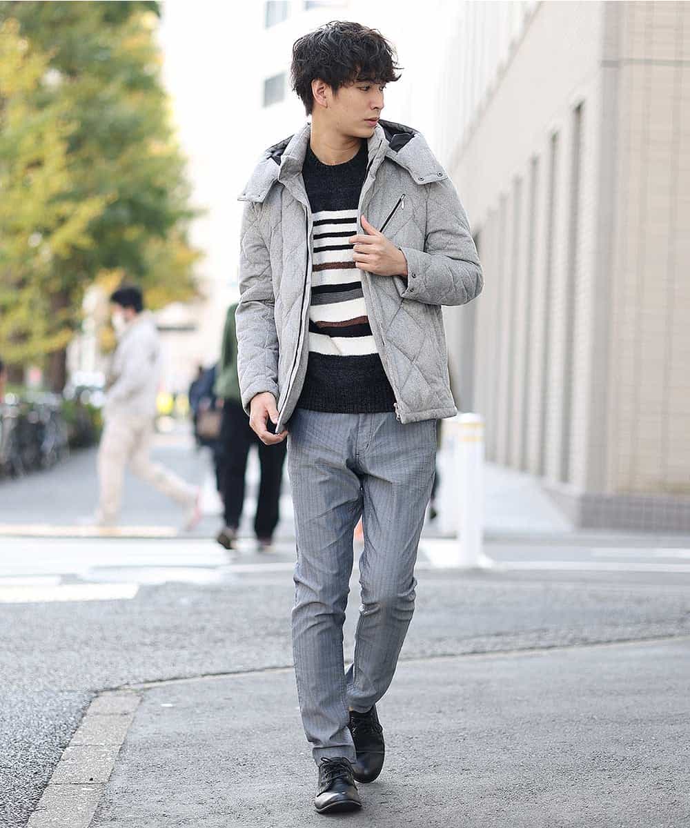 MKIAO28079 MK MICHEL KLEIN HOMME(MKミッシェルクランオム) ランダムモールMIXニット ブラック