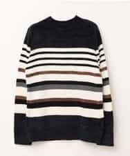 MKIAO28079 MK MICHEL KLEIN HOMME(MKミッシェルクランオム) ランダムモールMIXニット ブラック