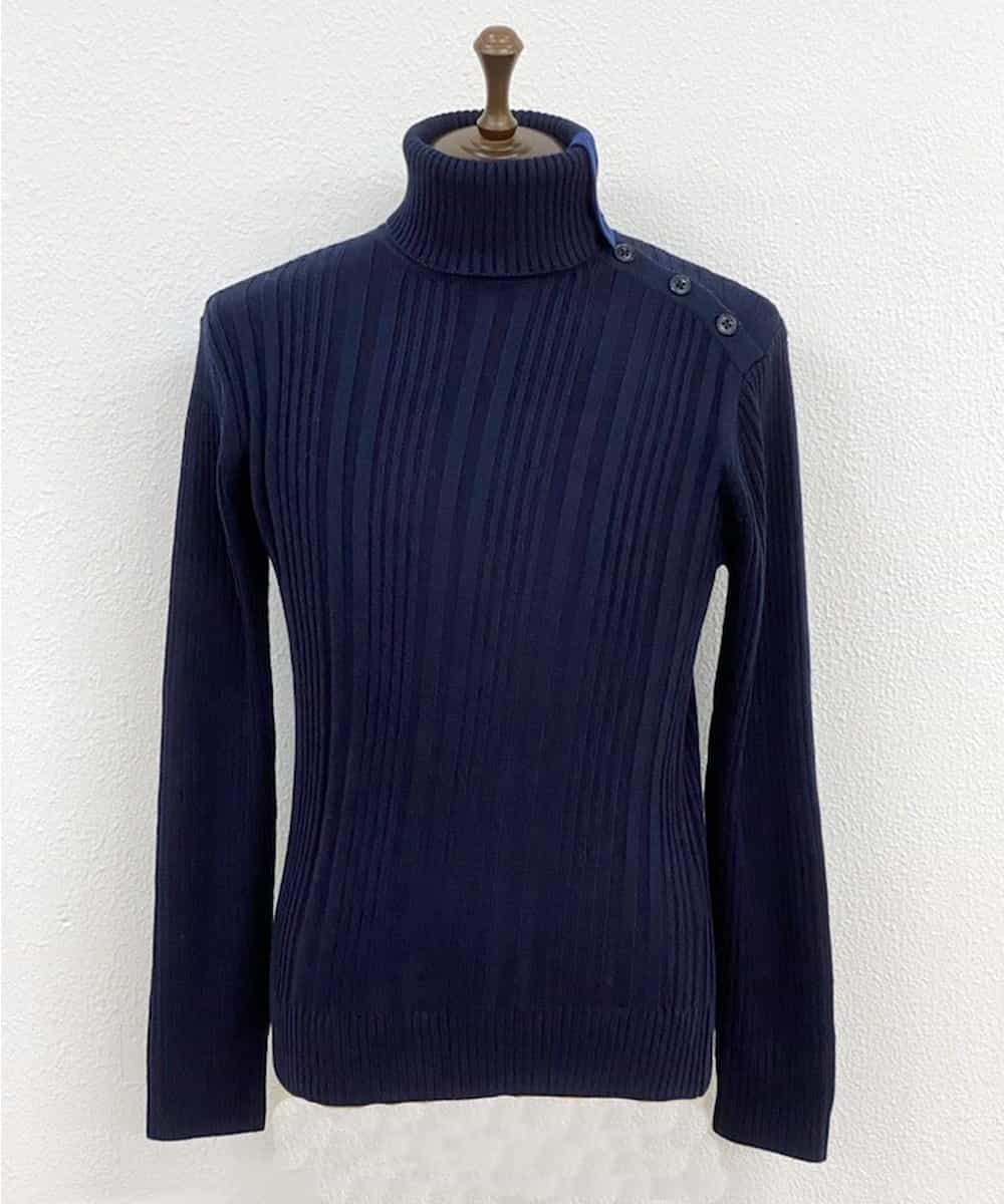 MKIAO41110 MK MICHEL KLEIN HOMME(MKミッシェルクランオム) タートルニット／ニードルループ ネイビー