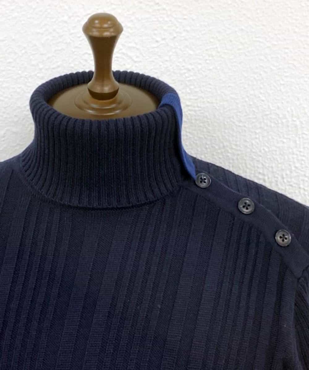 MKIAO41110 MK MICHEL KLEIN HOMME(MKミッシェルクランオム) タートルニット／ニードルループ ネイビー
