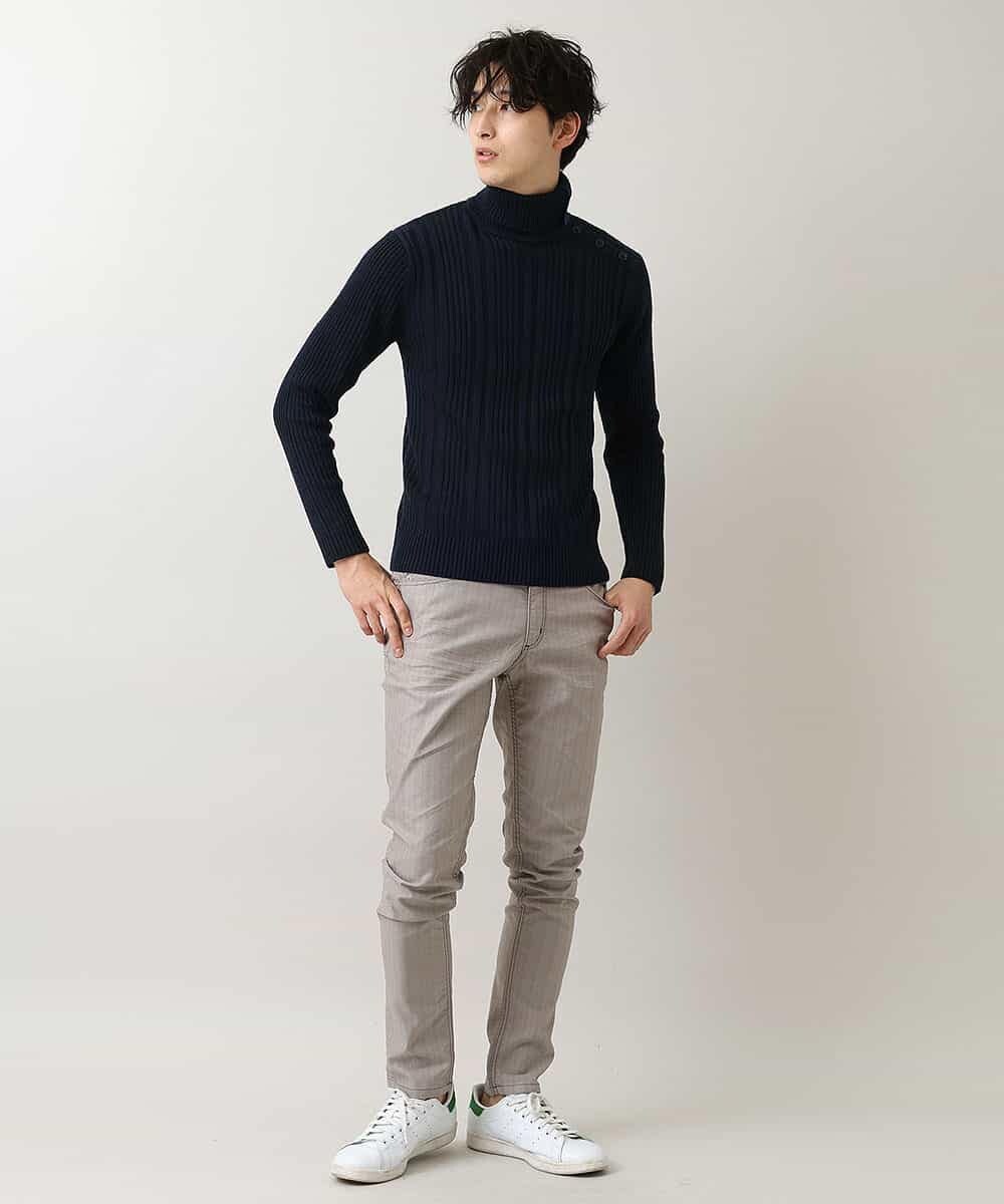 MKIAO41110 MK MICHEL KLEIN HOMME(MKミッシェルクランオム) タートルニット／ニードルループ ネイビー