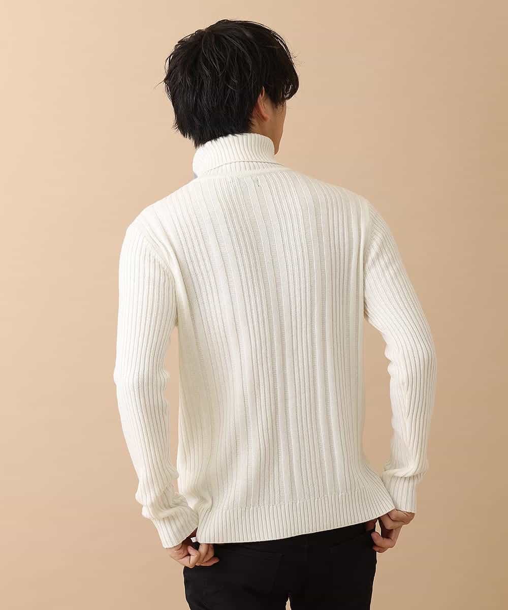MKIAO41110 MK MICHEL KLEIN HOMME(MKミッシェルクランオム) タートルニット／ニードルループ ホワイト