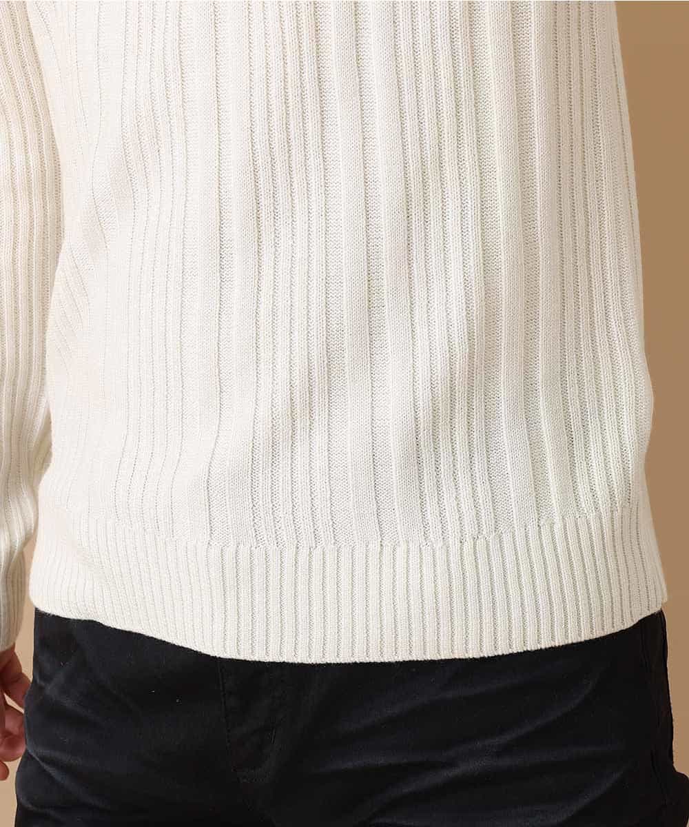 MKIAO41110 MK MICHEL KLEIN HOMME(MKミッシェルクランオム) タートルニット／ニードルループ ホワイト