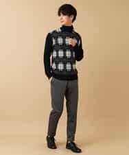 MKIAO42110 MK MICHEL KLEIN HOMME(MKミッシェルクランオム) タートルネックニット／クールハートチェック ブラック