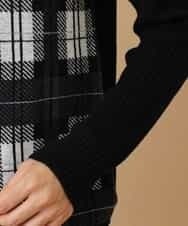 MKIAO42110 MK MICHEL KLEIN HOMME(MKミッシェルクランオム) タートルネックニット／クールハートチェック ブラック