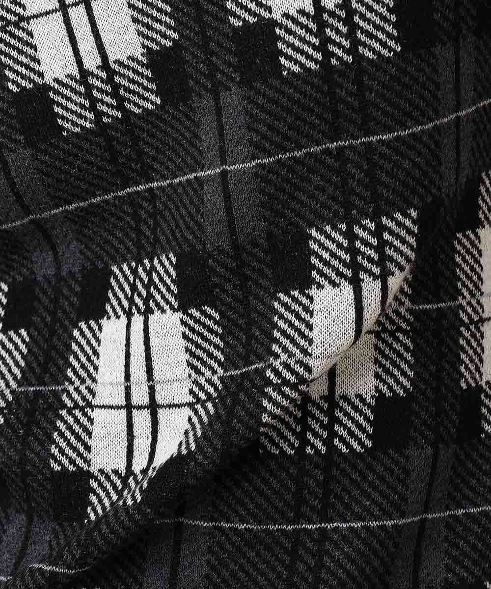 MKIAO42110 MK MICHEL KLEIN HOMME(MKミッシェルクランオム) タートルネックニット／クールハートチェック ブラック