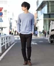 MKIAO44099 MK MICHEL KLEIN HOMME(MKミッシェルクランオム) ニット／７Gカワリアミ ライトブルー