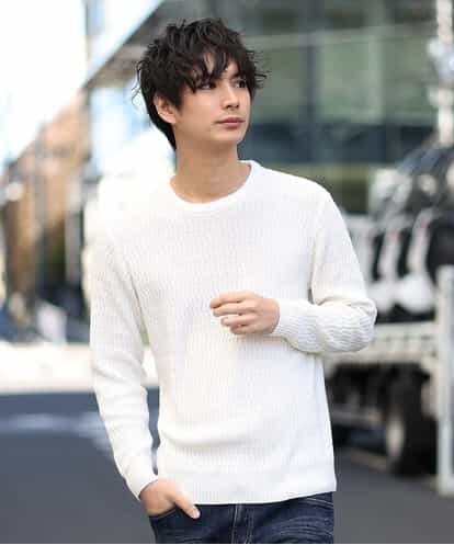 MKIAO44099 MK MICHEL KLEIN HOMME ニット／７Gカワリアミ