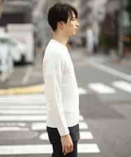 MKICL02065 MK MICHEL KLEIN HOMME(MKミッシェルクランオム) ニット／ヘンケイランダムパネル ホワイト