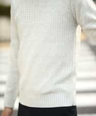 MKICL02065 MK MICHEL KLEIN HOMME(MKミッシェルクランオム) ニット／ヘンケイランダムパネル ホワイト