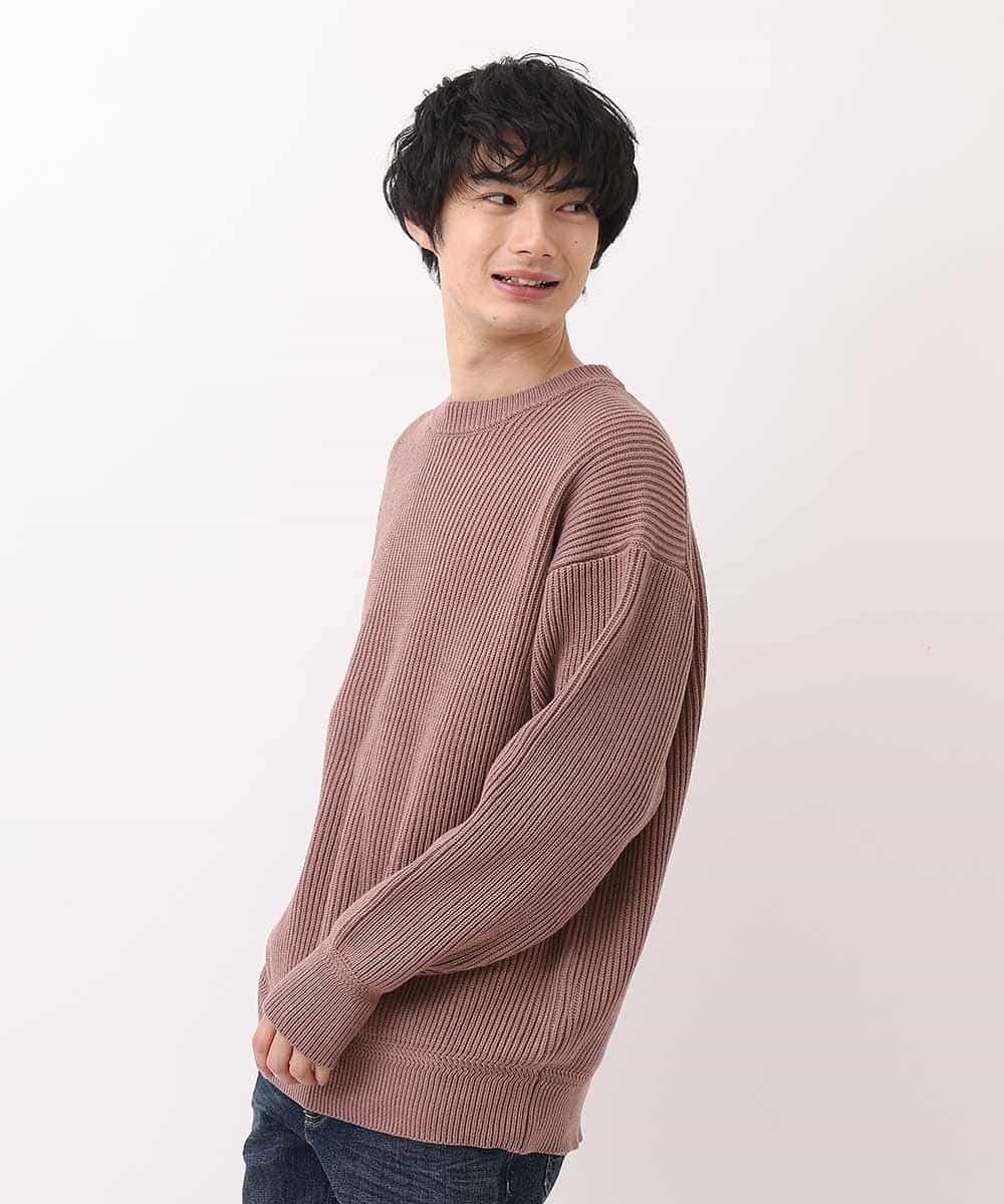 MKICO02079 MK MICHEL KLEIN HOMME(MKミッシェルクランオム) バルーンシルエット / プルオーバーニット ピンク
