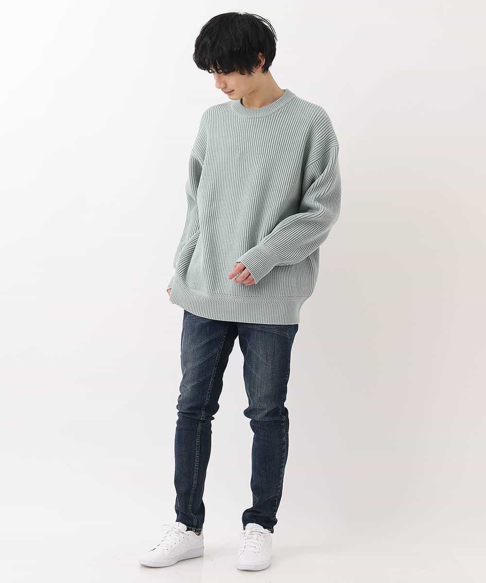 MKICO02079 MK MICHEL KLEIN HOMME(MKミッシェルクランオム) バルーンシルエット / プルオーバーニット グリーン