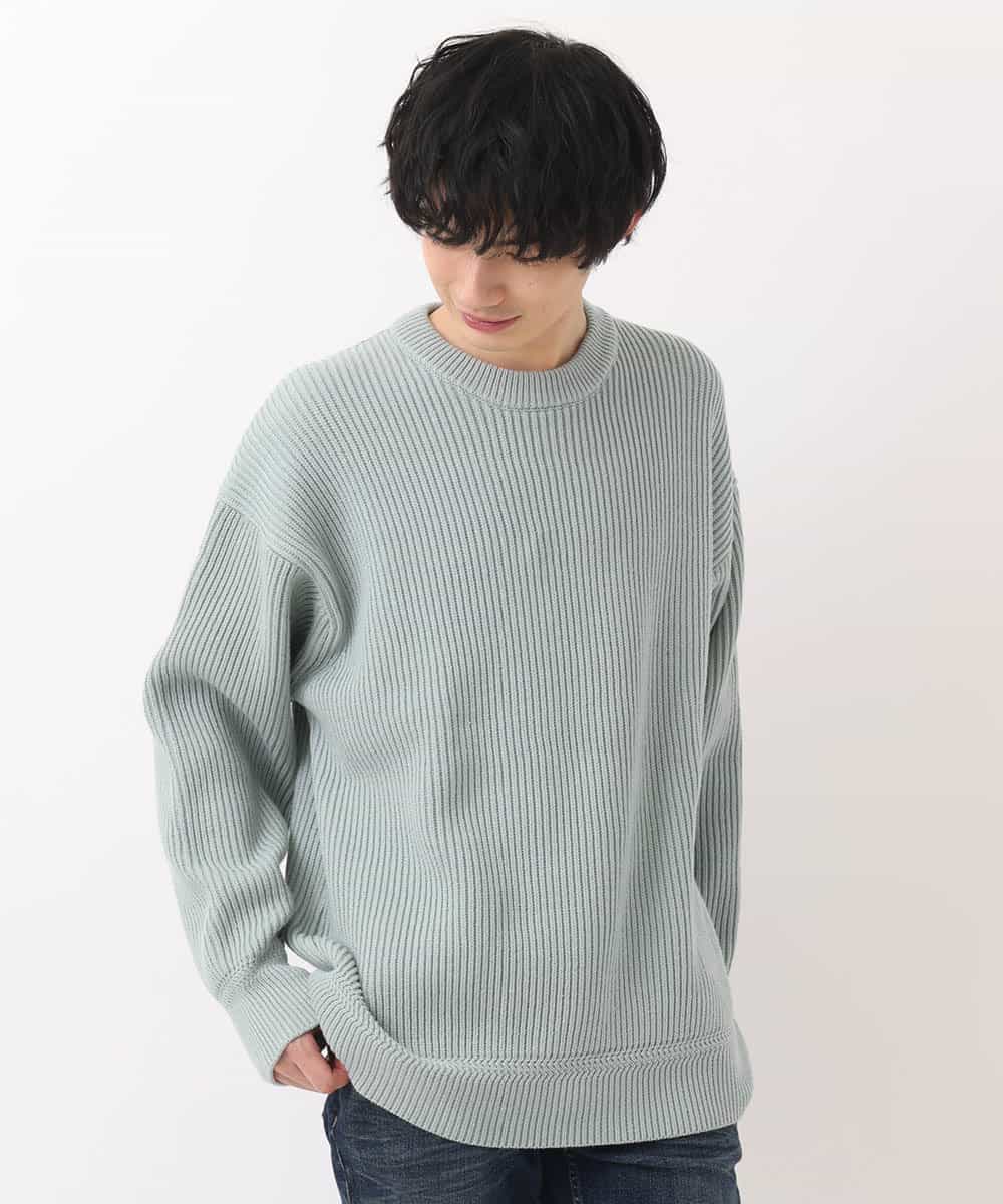 MKICO02079 MK MICHEL KLEIN HOMME(MKミッシェルクランオム) バルーンシルエット / プルオーバーニット グリーン