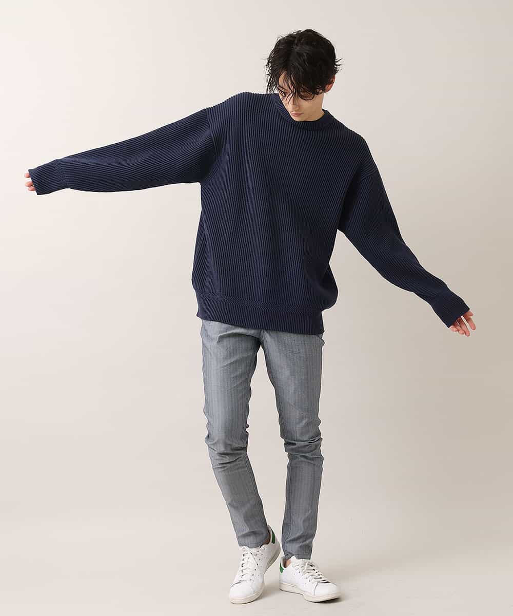 MKICO02079 MK MICHEL KLEIN HOMME(MKミッシェルクランオム) バルーンシルエット / プルオーバーニット ネイビー