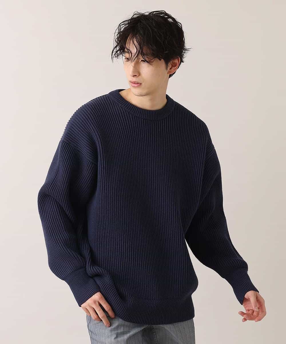 MKICO02079 MK MICHEL KLEIN HOMME(MKミッシェルクランオム) バルーンシルエット / プルオーバーニット ネイビー