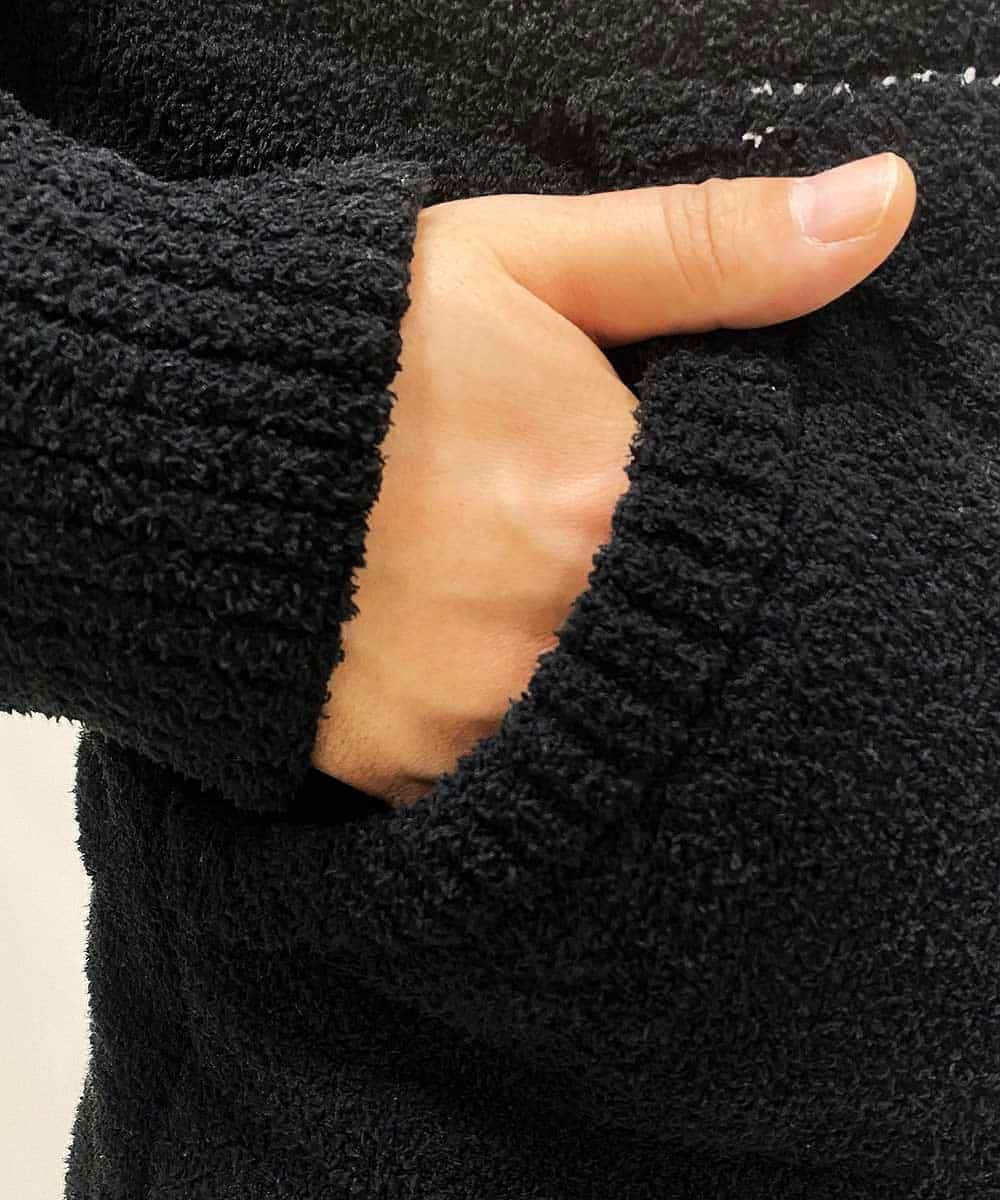 MKICO48079 MK MICHEL KLEIN HOMME(MKミッシェルクランオム) 【ふわもこルームウェア】スターダストパーカー ブラック(94)
