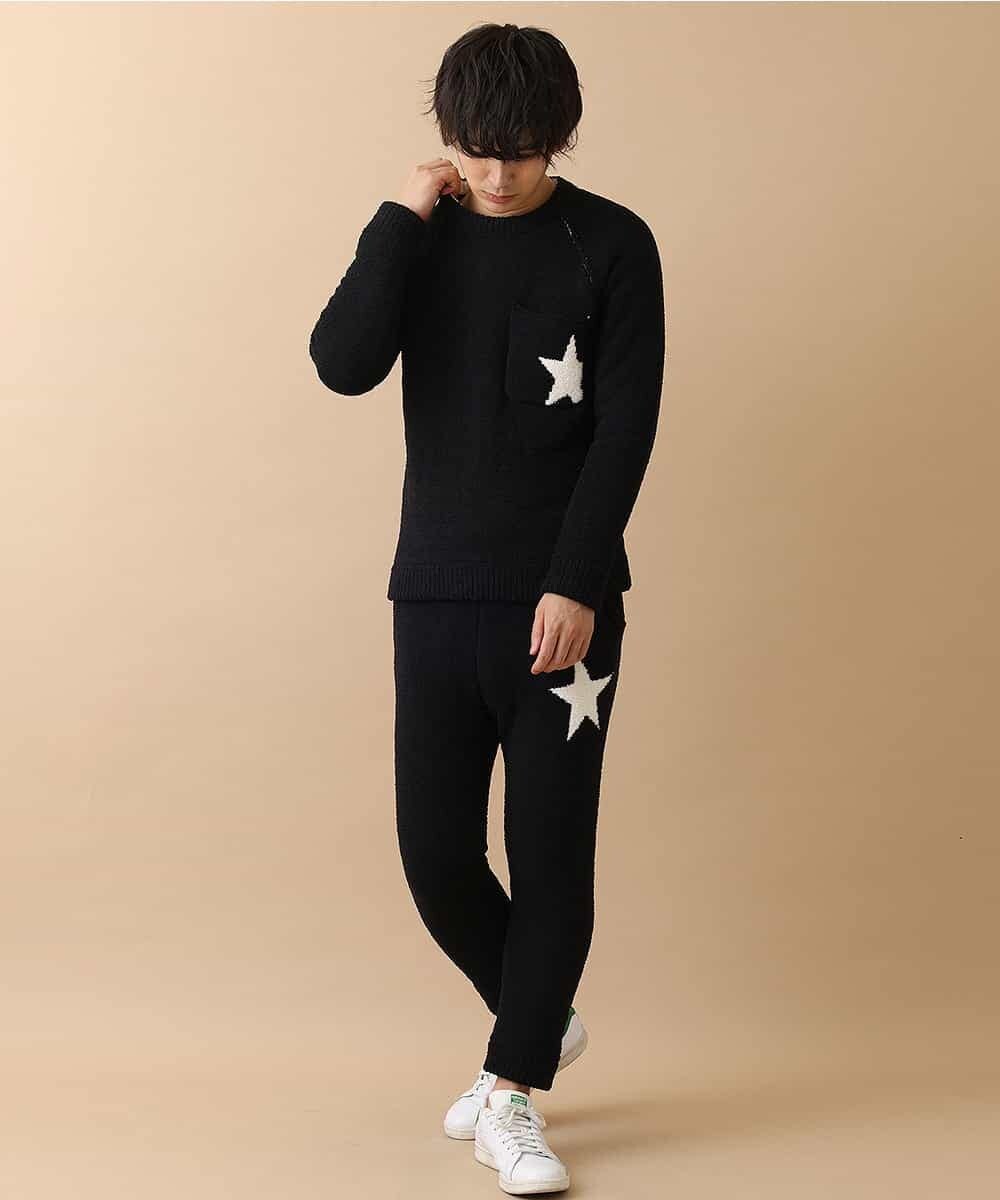 MKICO49069 MK MICHEL KLEIN HOMME(MKミッシェルクランオム) 【ふわもこルームウェア】スターダストニット ブラック