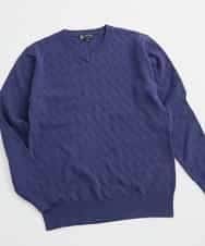 MKIDJ83089 MK MICHEL KLEIN HOMME(MKミッシェルクランオム) ニット／キョウネンへリンボン ネイビー