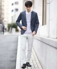 MKIDJ83089 MK MICHEL KLEIN HOMME(MKミッシェルクランオム) ニット／キョウネンへリンボン ラベンダー