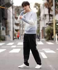 MKIDO08089 MK MICHEL KLEIN HOMME(MKミッシェルクランオム) 【WEB特別プライス】グラデーションニット ライトブルー(50)