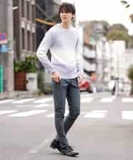 MKIDO08089 MK MICHEL KLEIN HOMME(MKミッシェルクランオム) 【WEB特別プライス】グラデーションニット ラベンダー(60)