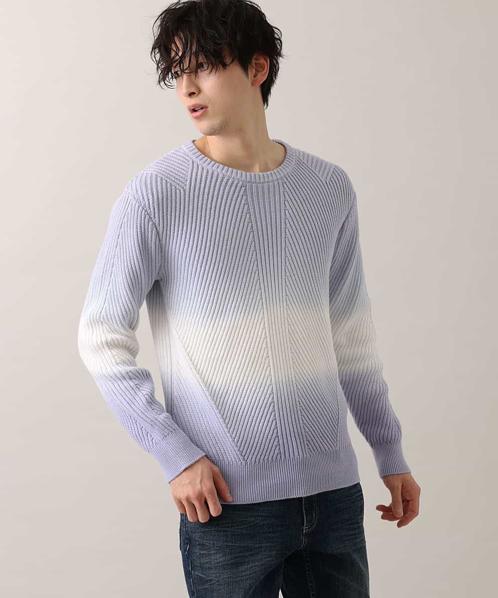 MKIDO08089 MK MICHEL KLEIN HOMME(MKミッシェルクランオム) 【WEB特別プライス】グラデーションニット ラベンダー(60)
