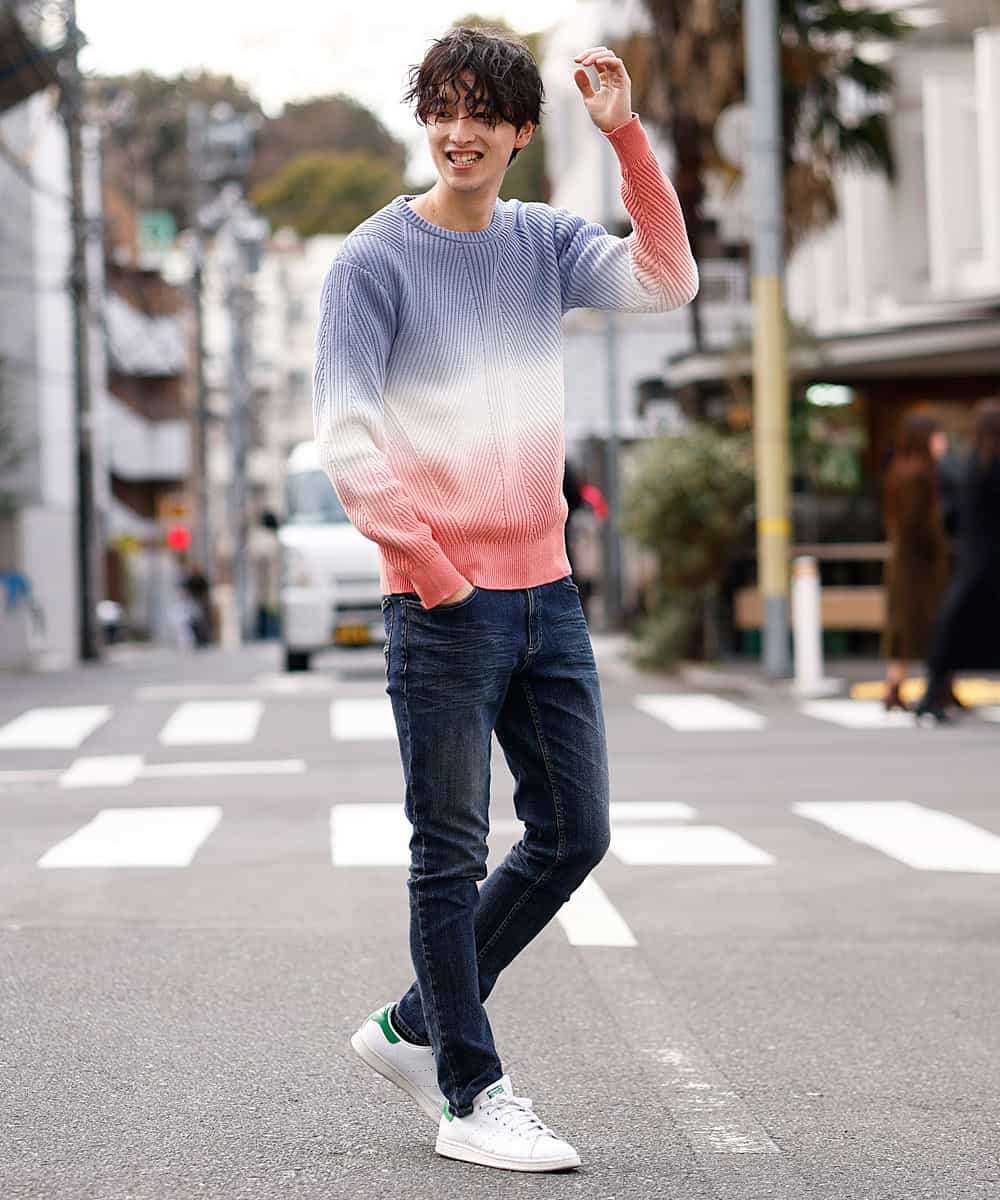 MKIDO08089 MK MICHEL KLEIN HOMME(MKミッシェルクランオム) 【WEB特別プライス】グラデーションニット トリコロール(95)
