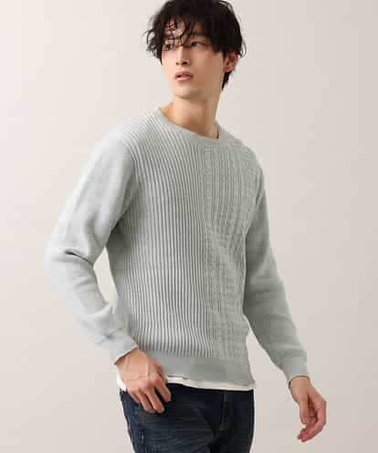 MKIDO13089 MK MICHEL KLEIN HOMME アンサンブルニット／ケーブルコットン