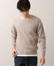 MKIDO13089 MK MICHEL KLEIN HOMME(MKミッシェルクランオム) アンサンブルニット／ケーブルコットン ベージュ(82)