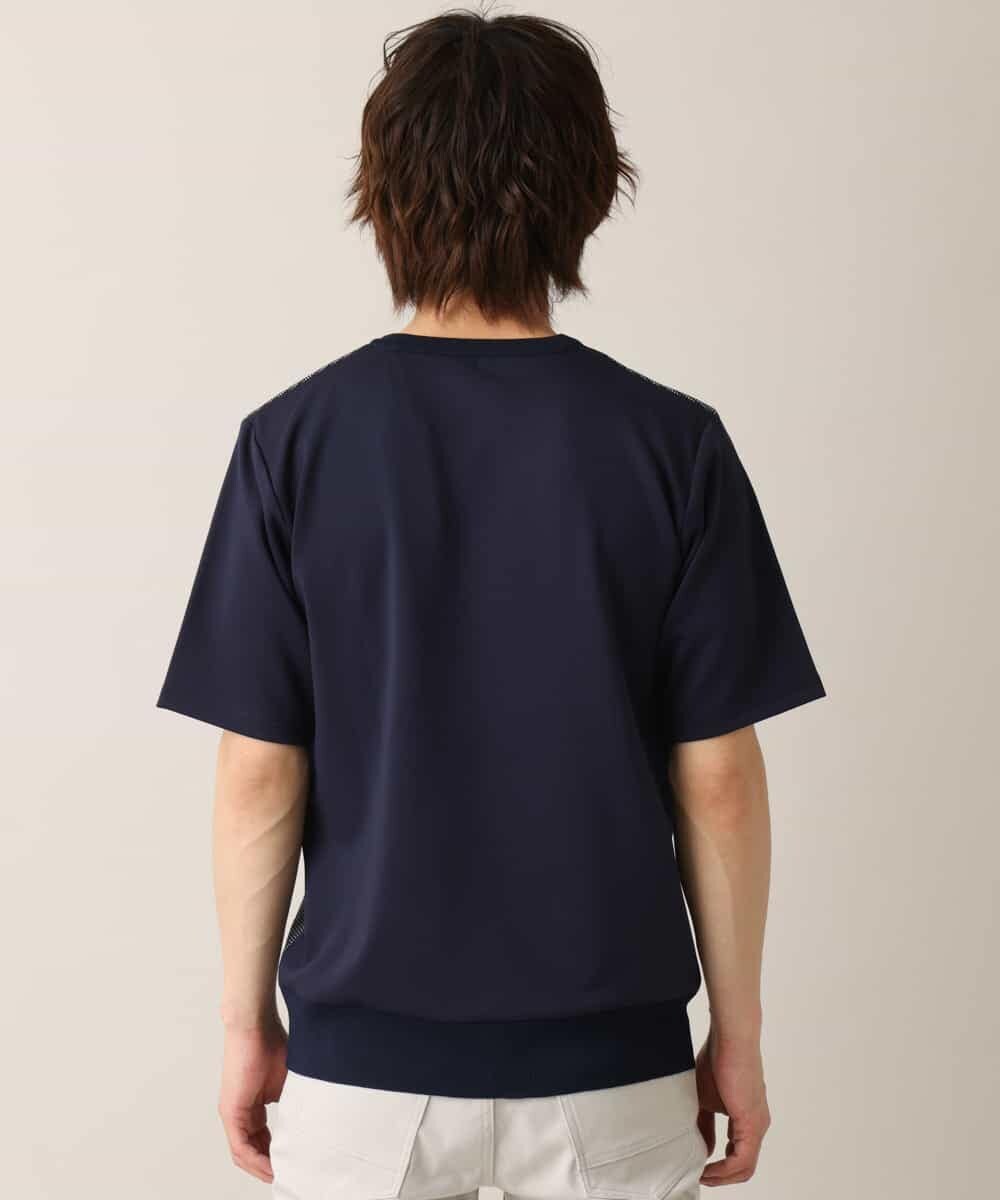 MKIGM63069 MK MICHEL KLEIN HOMME(MKミッシェルクランオム) ハイブリッダーメッシュニット ネイビー(57)