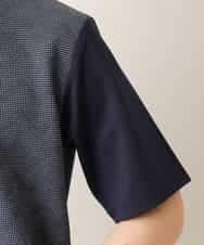 MKIGM63069 MK MICHEL KLEIN HOMME(MKミッシェルクランオム) ハイブリッダーメッシュニット ネイビー(57)