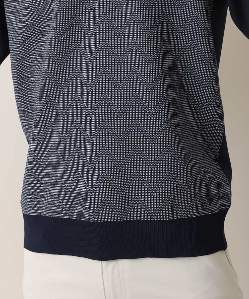 MKIGM63069 MK MICHEL KLEIN HOMME(MKミッシェルクランオム) ハイブリッダーメッシュニット ネイビー(57)