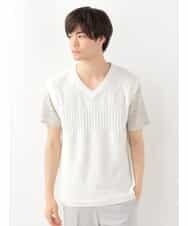 MKIGV06065 MK MICHEL KLEIN HOMME(MKミッシェルクランオム) 編地ボーダーニットベスト ホワイト