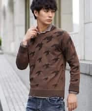 MKIJI56095 MK MICHEL KLEIN HOMME(MKミッシェルクランオム) ニット／チドリジャガード ブラウン