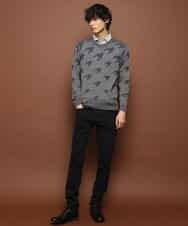 MKIJI56095 MK MICHEL KLEIN HOMME(MKミッシェルクランオム) ニット／チドリジャガード ダークグレー