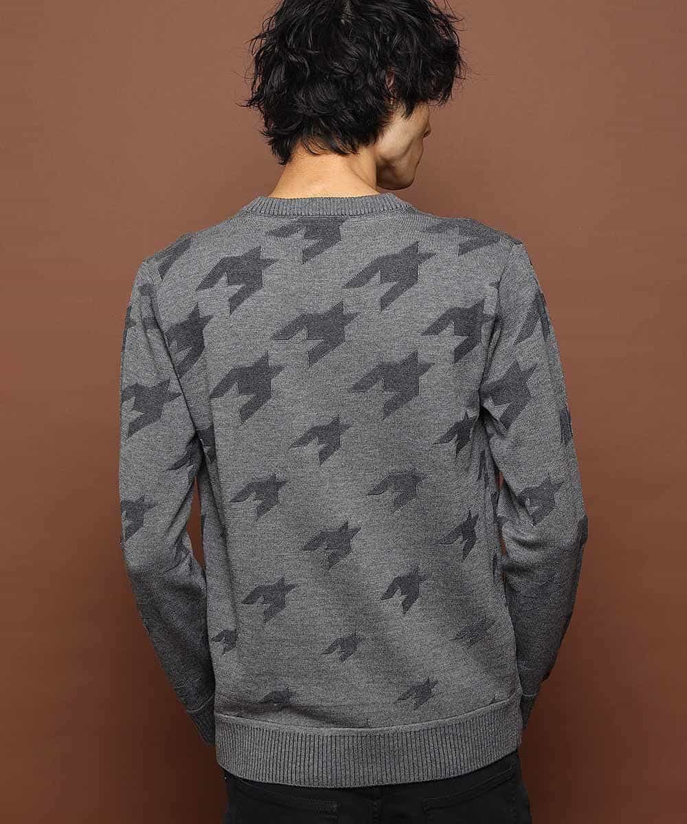MKIJI56095 MK MICHEL KLEIN HOMME(MKミッシェルクランオム) ニット／チドリジャガード ダークグレー