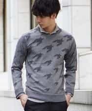 MKIJI56095 MK MICHEL KLEIN HOMME(MKミッシェルクランオム) ニット／チドリジャガード ダークグレー