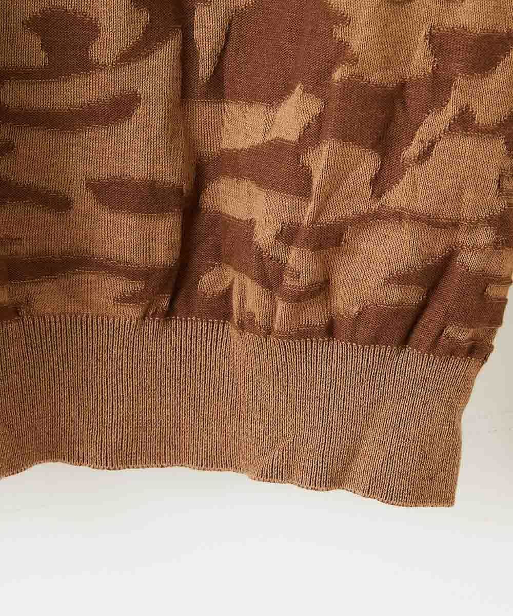 MKIJL16089 MK MICHEL KLEIN HOMME(MKミッシェルクランオム) ニット／カモリップコットン ベージュ