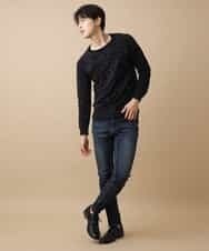 MKIJL16089 MK MICHEL KLEIN HOMME(MKミッシェルクランオム) ニット／カモリップコットン ブラック