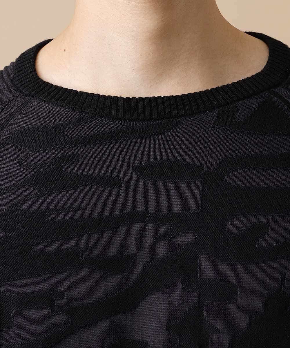 MKIJL16089 MK MICHEL KLEIN HOMME(MKミッシェルクランオム) ニット／カモリップコットン ブラック