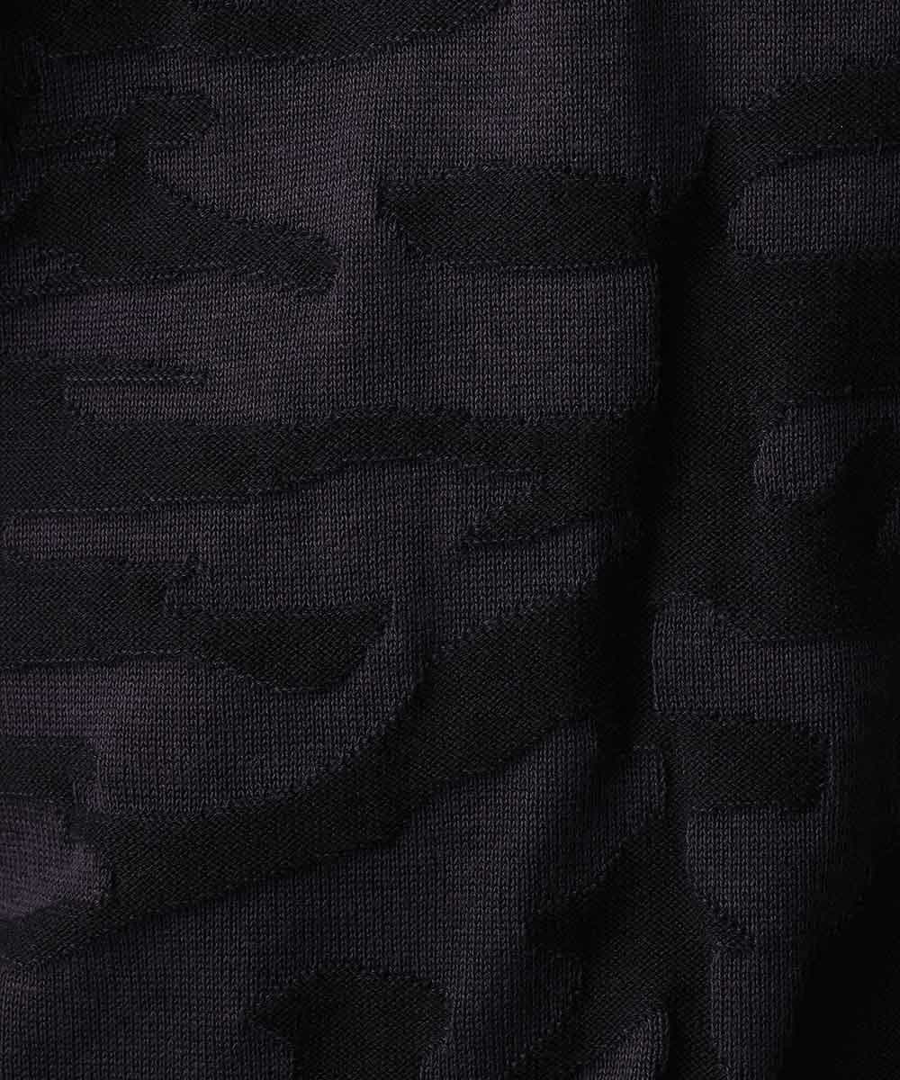 MKIJL16089 MK MICHEL KLEIN HOMME(MKミッシェルクランオム) ニット／カモリップコットン ブラック