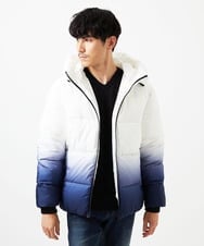MKJAC80150 MK MICHEL KLEIN HOMME(MKミッシェルクランオム) フード中綿ブルゾン / グラデーション ブルー