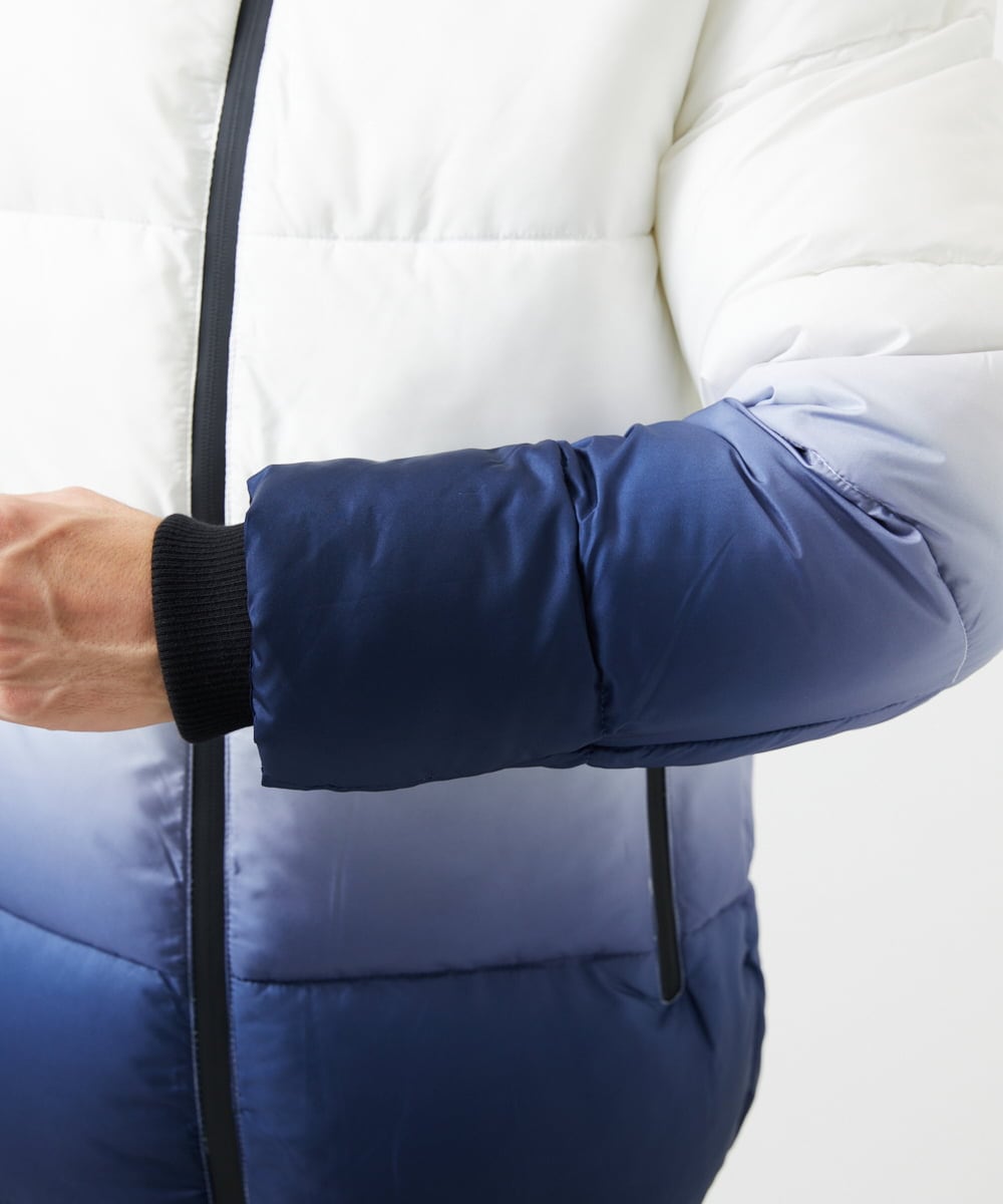 MKJAC80150 MK MICHEL KLEIN HOMME(MKミッシェルクランオム) 【ゆったりサイズ】フード中綿グラデーションブルゾン ブルー