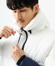 MKJAC80150 MK MICHEL KLEIN HOMME(MKミッシェルクランオム) 【ゆったりサイズ】フード中綿グラデーションブルゾン ブルー