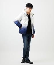 MKJAC80150 MK MICHEL KLEIN HOMME(MKミッシェルクランオム) 【ゆったりサイズ】フード中綿グラデーションブルゾン ブルー