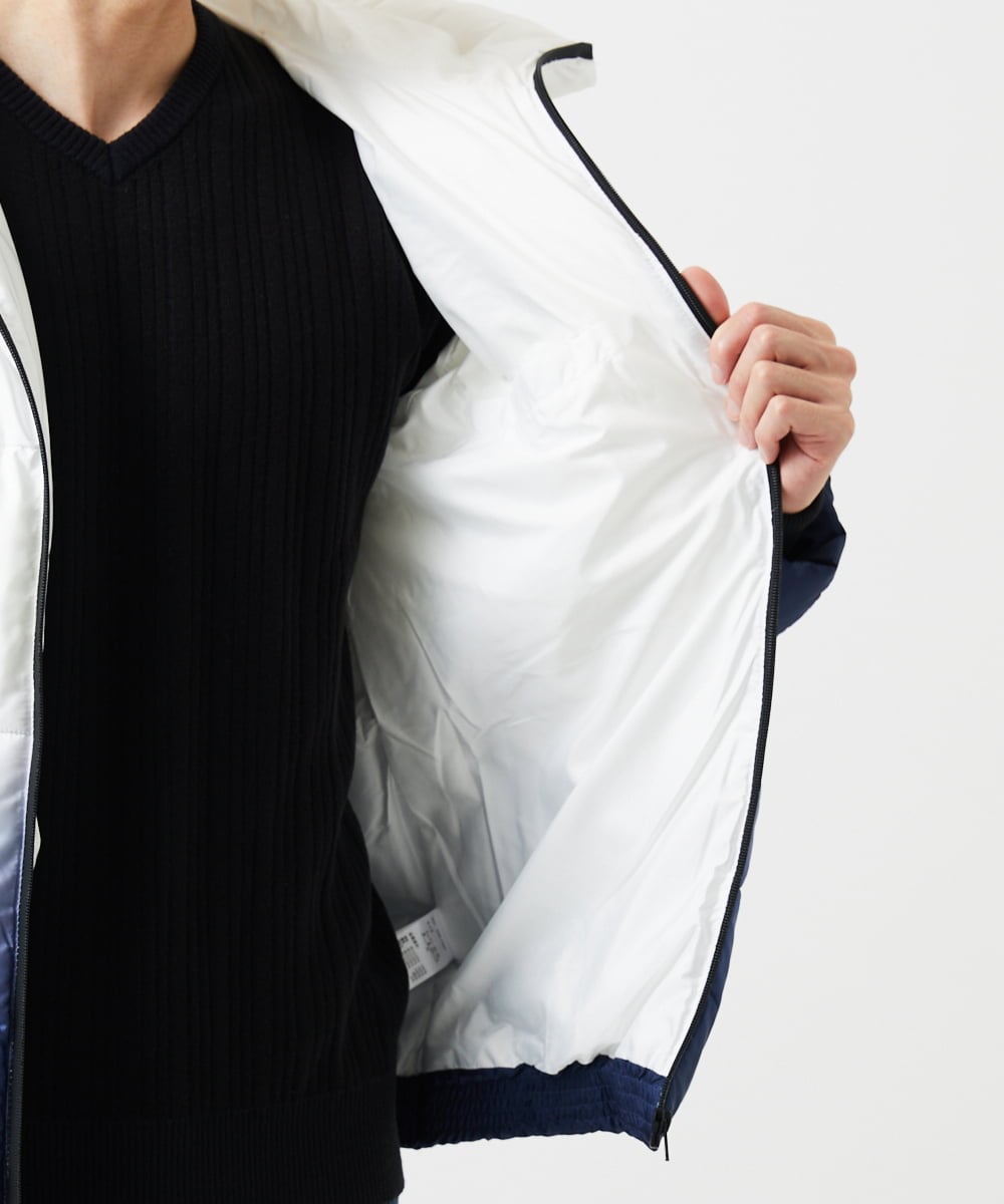 MKJAC80150 MK MICHEL KLEIN HOMME(MKミッシェルクランオム) 【ゆったりサイズ】フード中綿グラデーションブルゾン ブルー